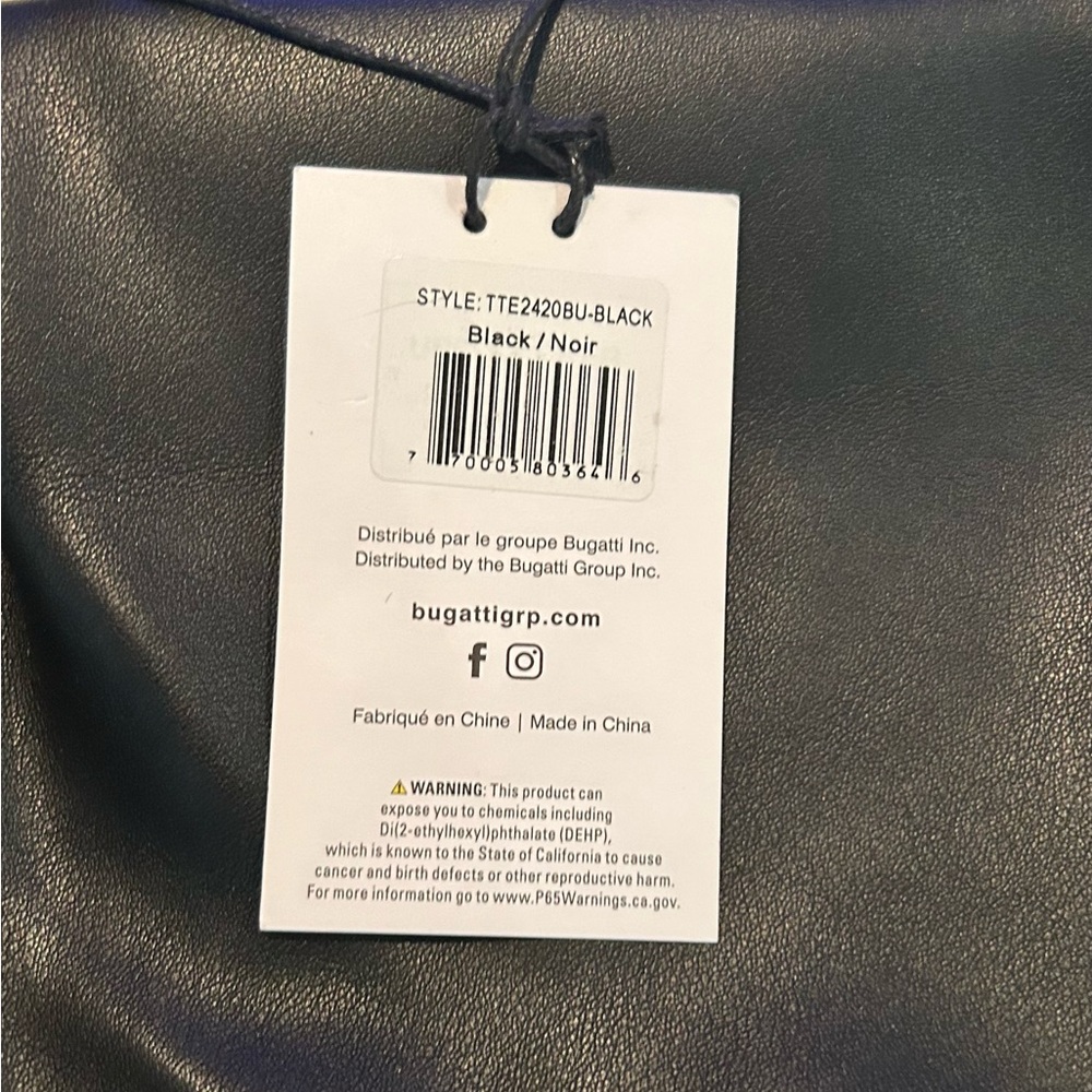 Bugatti Black vegan Tote Bag with zipper closure outside zipper🆓umbrella - Picture 5 of 15